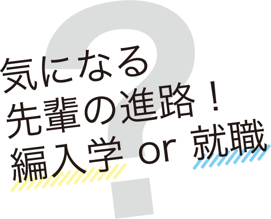 気になる先輩の進路！編入学 or 就職