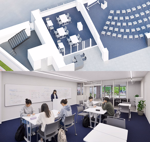 学習支援室の位置と実際の様子